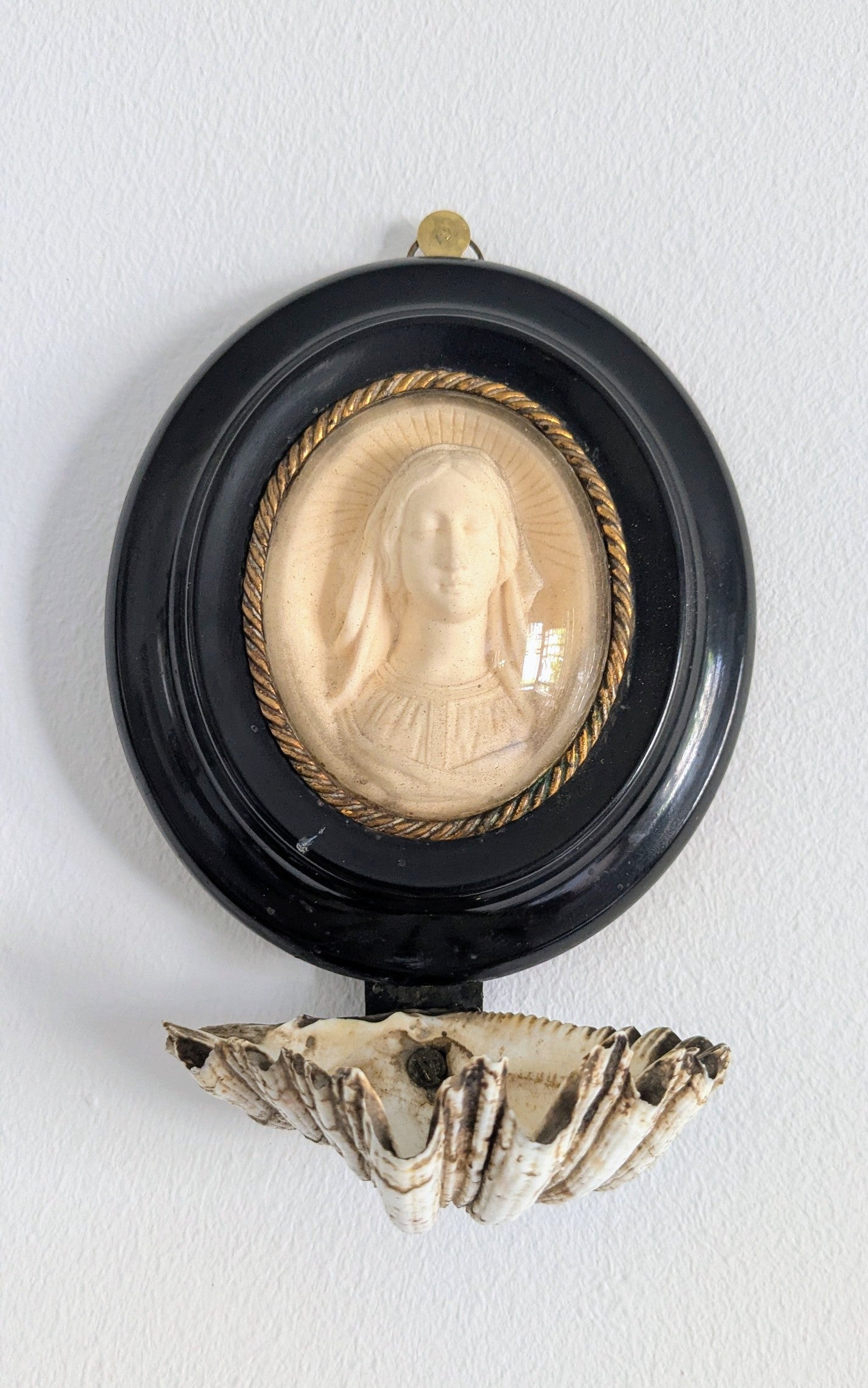 Napoleon III French Holy Water Font with Bisque Madonna, Rue du Bac, Paris
