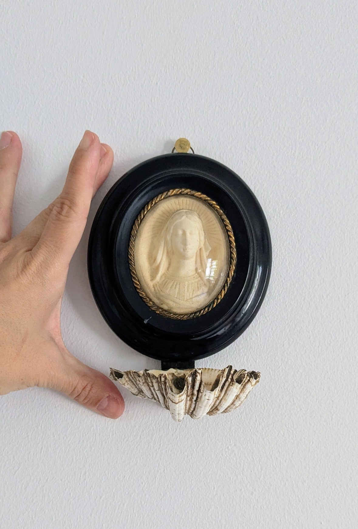 Napoleon III French Holy Water Font with Bisque Madonna, Rue du Bac, Paris
