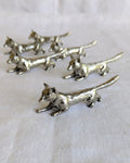 Vintage French Silver-Plated Fox Cutlery Rests – Set of Six | Mid-Century (1960s–1970s)