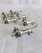 Vintage French Silver-Plated Fox Cutlery Rests – Set of Six | Mid-Century (1960s–1970s)