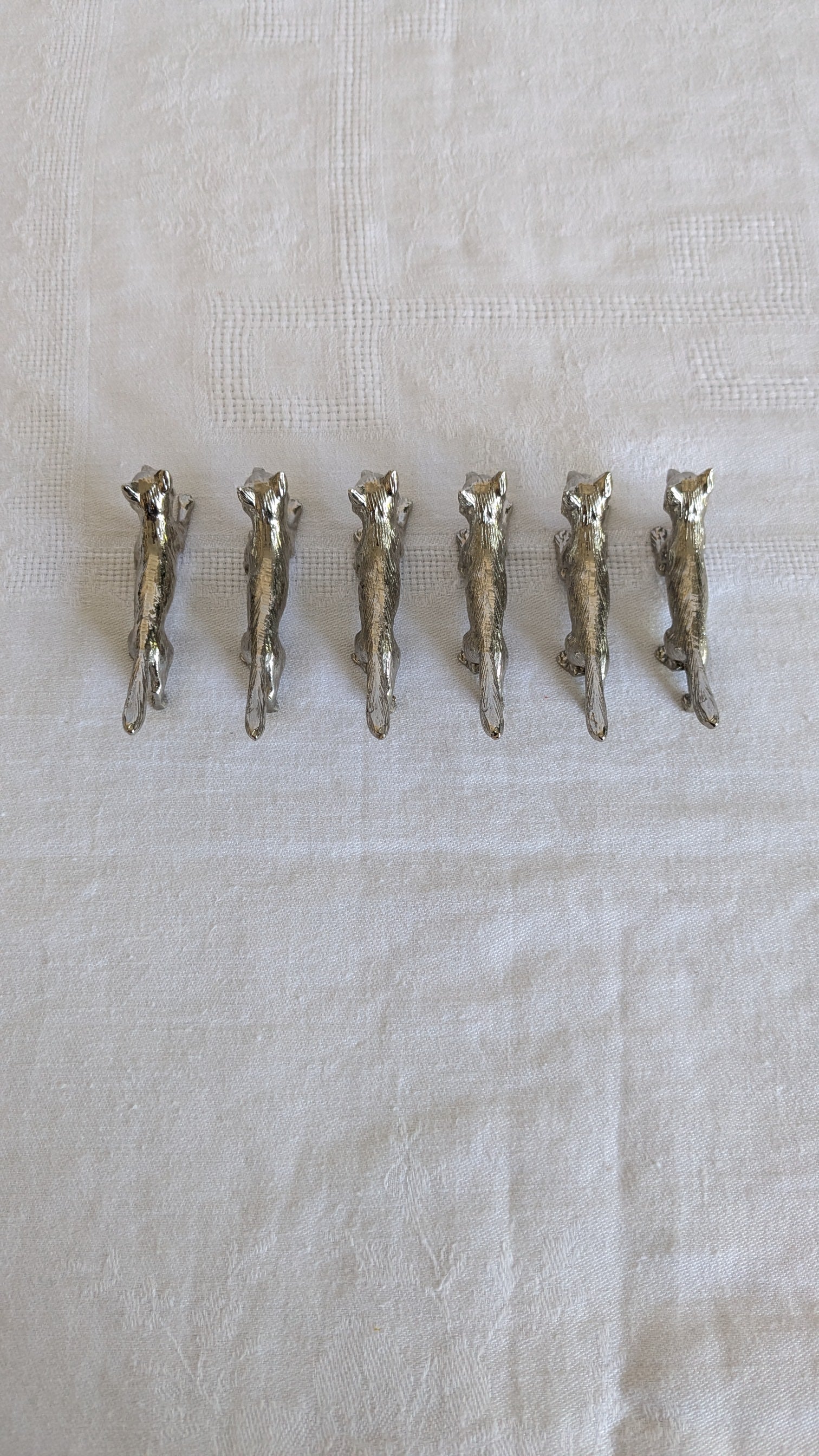Vintage French Silver-Plated Fox Cutlery Rests – Set of Six | Mid-Century (1960s–1970s)