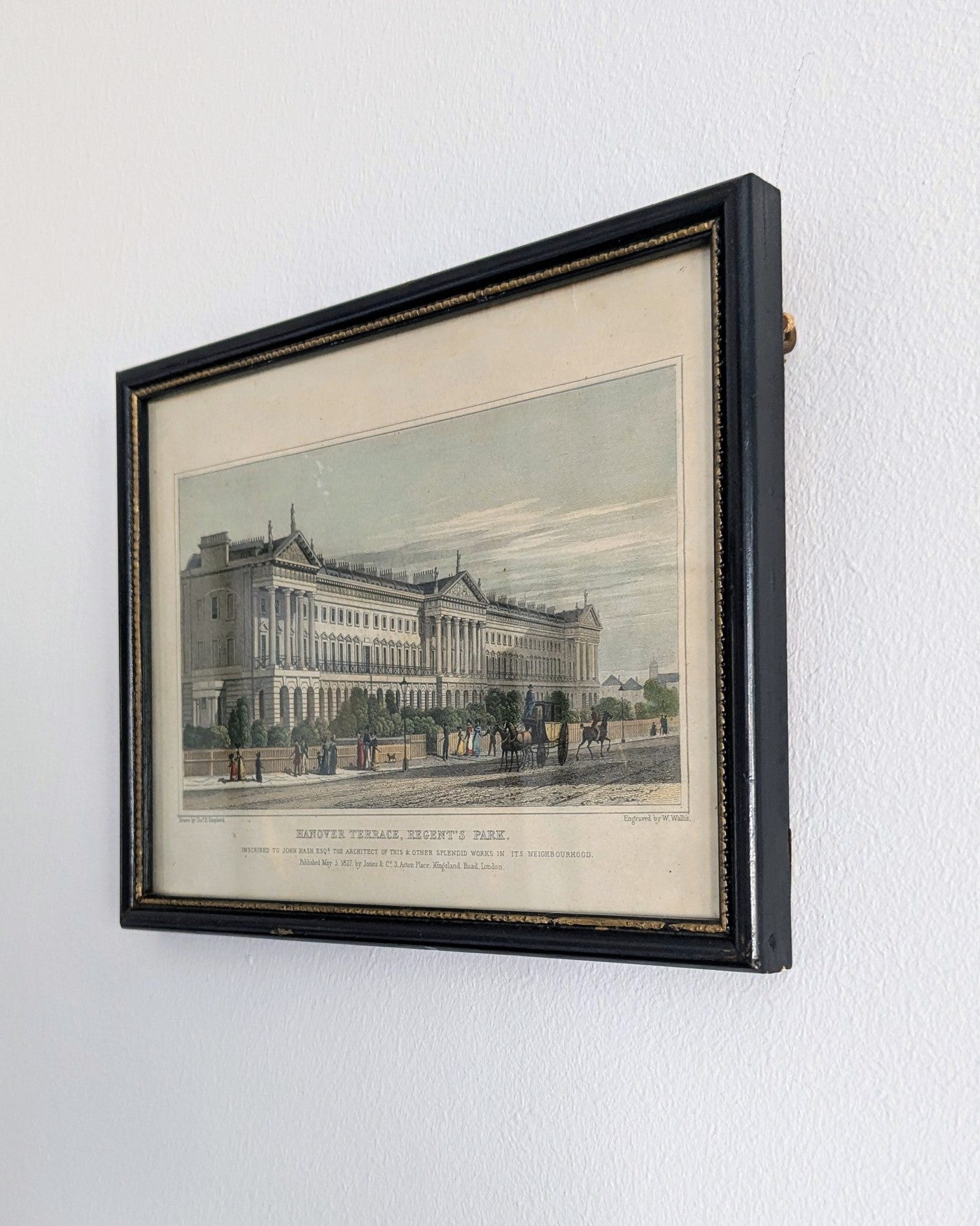 Antique Regency Engraving of Hanover Terrace, Regent’s Park, London — 1827