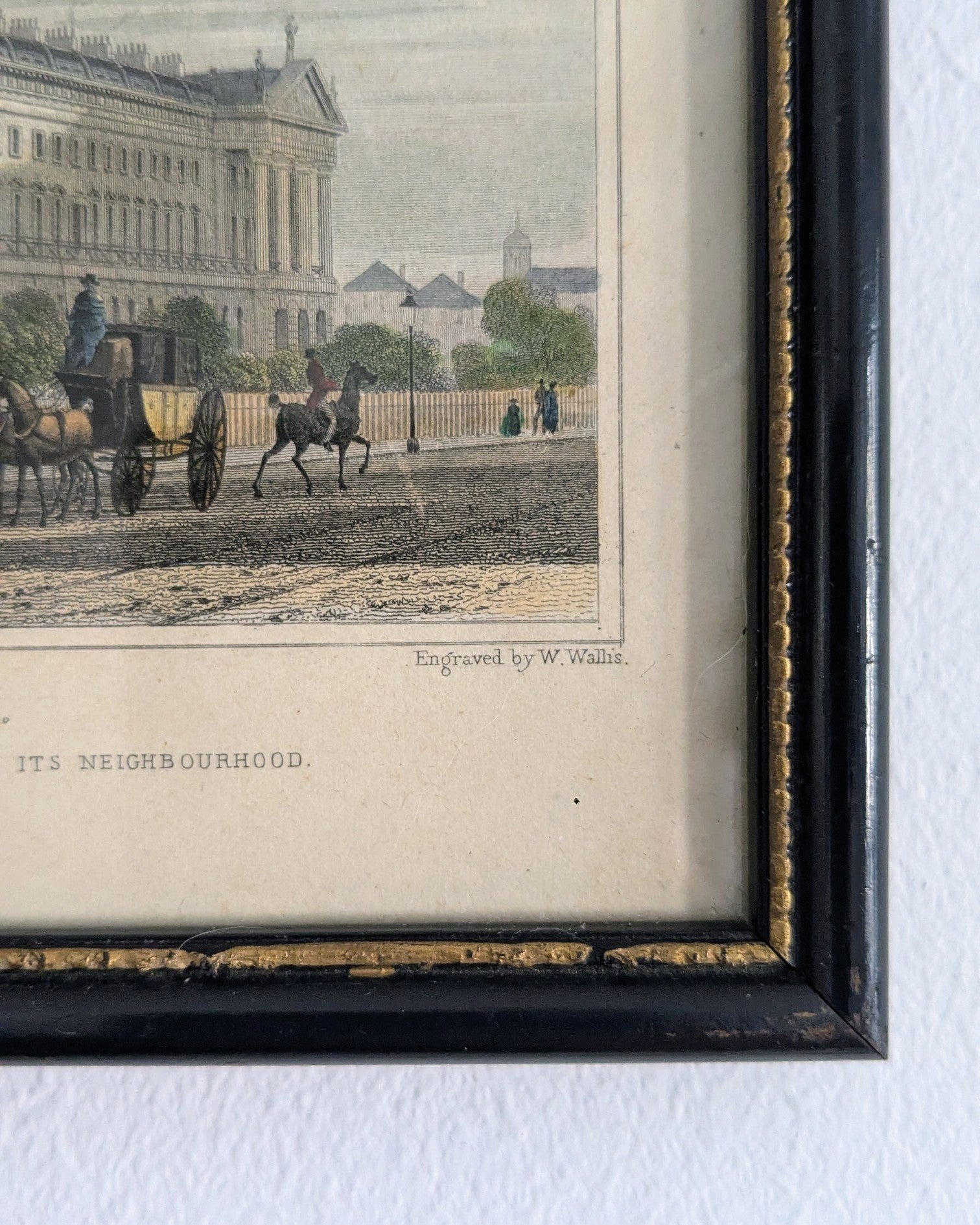 Antique Regency Engraving of Hanover Terrace, Regent’s Park, London — 1827