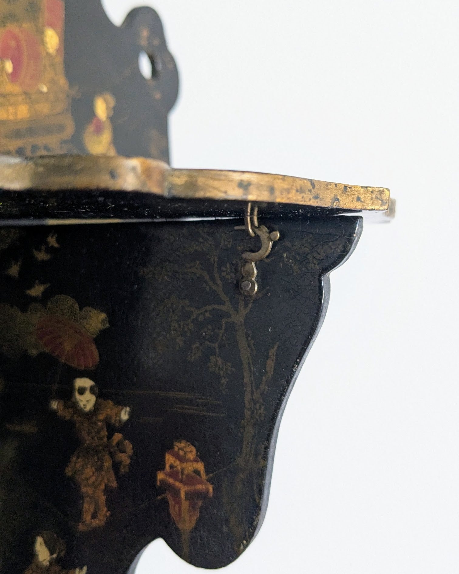 Napoleon III Black Lacquer Folding Shelf