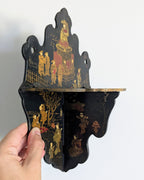 Napoleon III Black Lacquer Folding Shelf