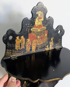 Napoleon III Black Lacquer Folding Shelf