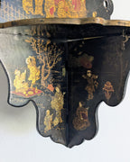 Napoleon III Black Lacquer Folding Shelf