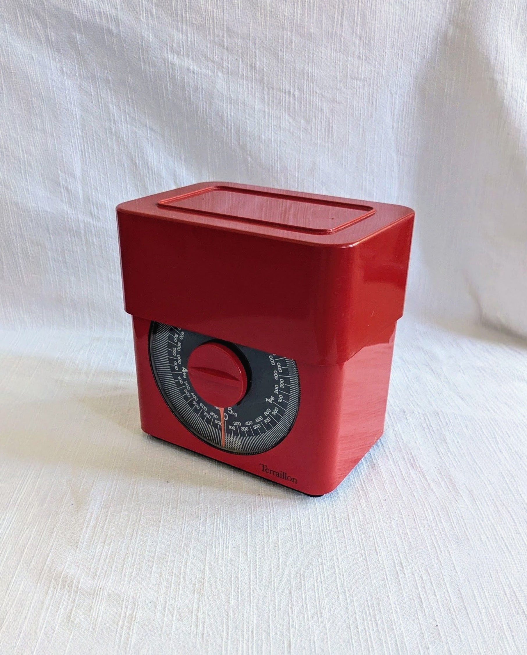 Red Vintage Terraillon Kitchen Scale - 1970s French Design
