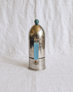Vintage Alessi La Cupola 3-cup espresso coffee maker designed by Aldo Rossi in 1988, cast aluminium domed body, postmodern Italian design, made in Italy