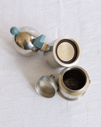 Vintage Alessi La Cupola 3-cup espresso coffee maker designed by Aldo Rossi in 1988, cast aluminium domed body, postmodern Italian design, made in Italy