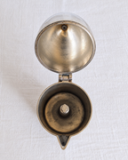 Vintage Alessi La Cupola 3-cup espresso coffee maker designed by Aldo Rossi in 1988, cast aluminium domed body, postmodern Italian design, made in Italy