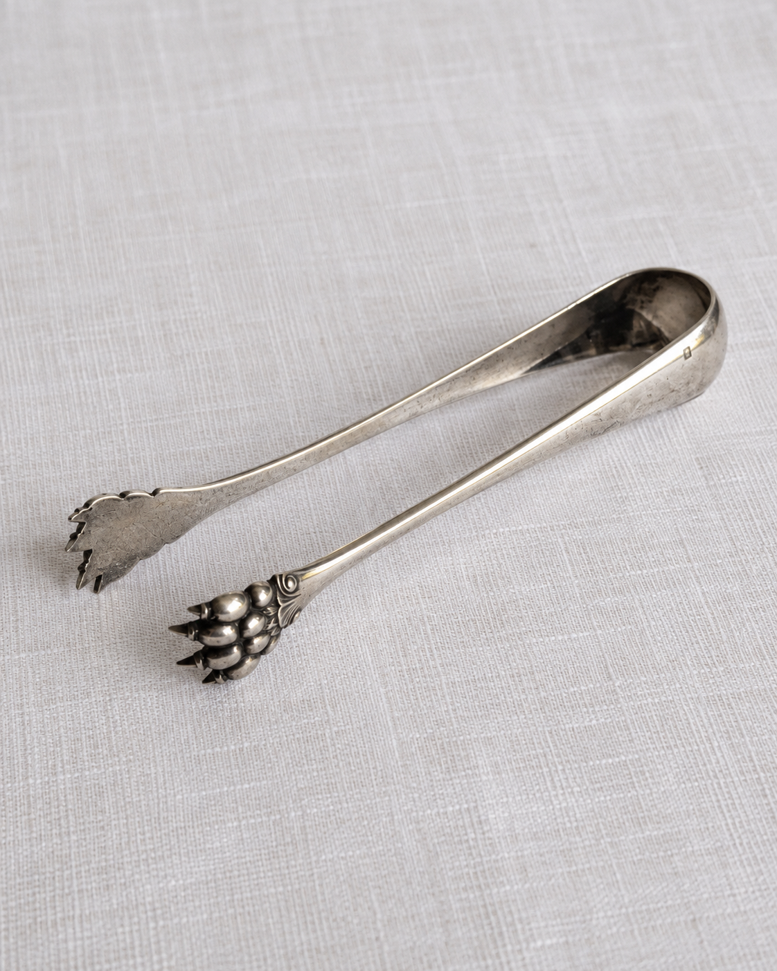 Antique Christofle silver-plated lion claw sugar tongs, late 19th century