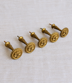Set of five antique French gilt bronze curtain tieback hooks, Napoleon III period