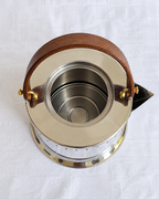 Interior of vintage Bodum Ottoni 18/10 stainless steel kettle
