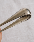 Christofle maker's mark on antique silver-plated sugar tongs