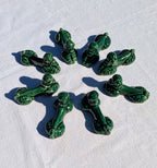 Vintage Vallauris Green Poodle Cutlery Rests Set of 8 — French Ceramic, 1950s