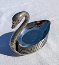 Vintage 1970s Silver Swan Stackable Trinket Dishes / Ashtrays – Mid-Century Vide-Poche Set