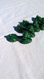 Vintage Vallauris Green Poodle Cutlery Rests Set of 8 — French Ceramic, 1950s