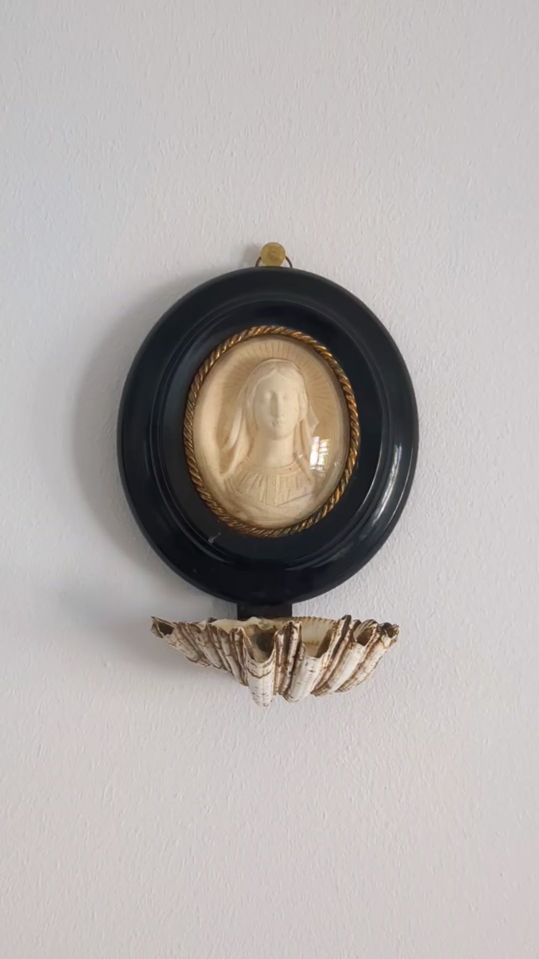 Napoleon III French Holy Water Font with Bisque Madonna, Rue du Bac, Paris