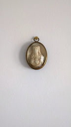 Antique French Sacred Heart Relief with Bombé Glass