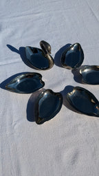 Vintage 1970s Silver Swan Stackable Trinket Dishes / Ashtrays – Mid-Century Vide-Poche Set