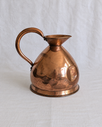Side view of Victorian copper half-gallon haystack measure