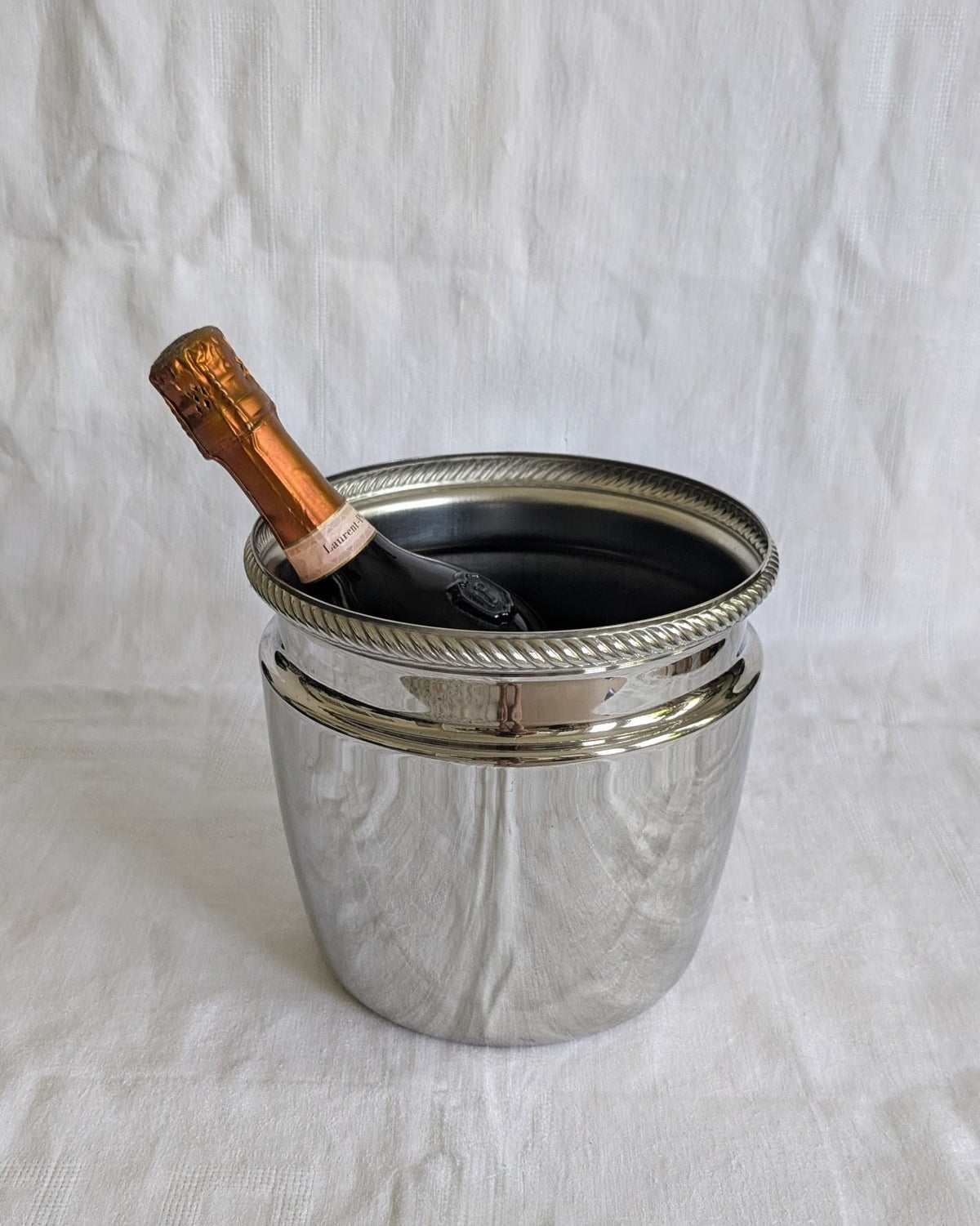 Vintage Alessi stainless steel champagne bucket, Made in Italy